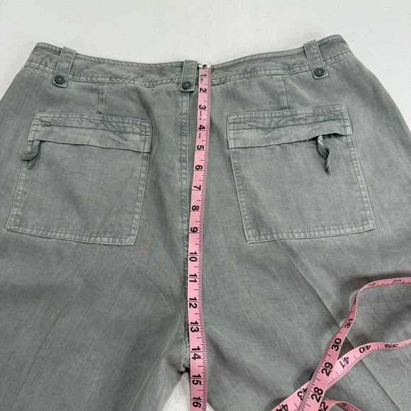 Sundance Evenfall Cargo Pants Drawstring Zippers Tencel Lt Grey Women’s Size 12P - Picture 11 of 16